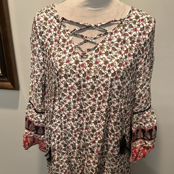 eesome floral print tunic dress NWT L - Picture 4 of 13